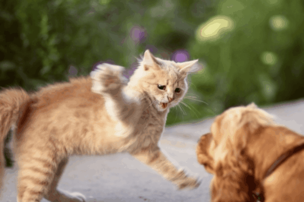 koty zaatakowały psa